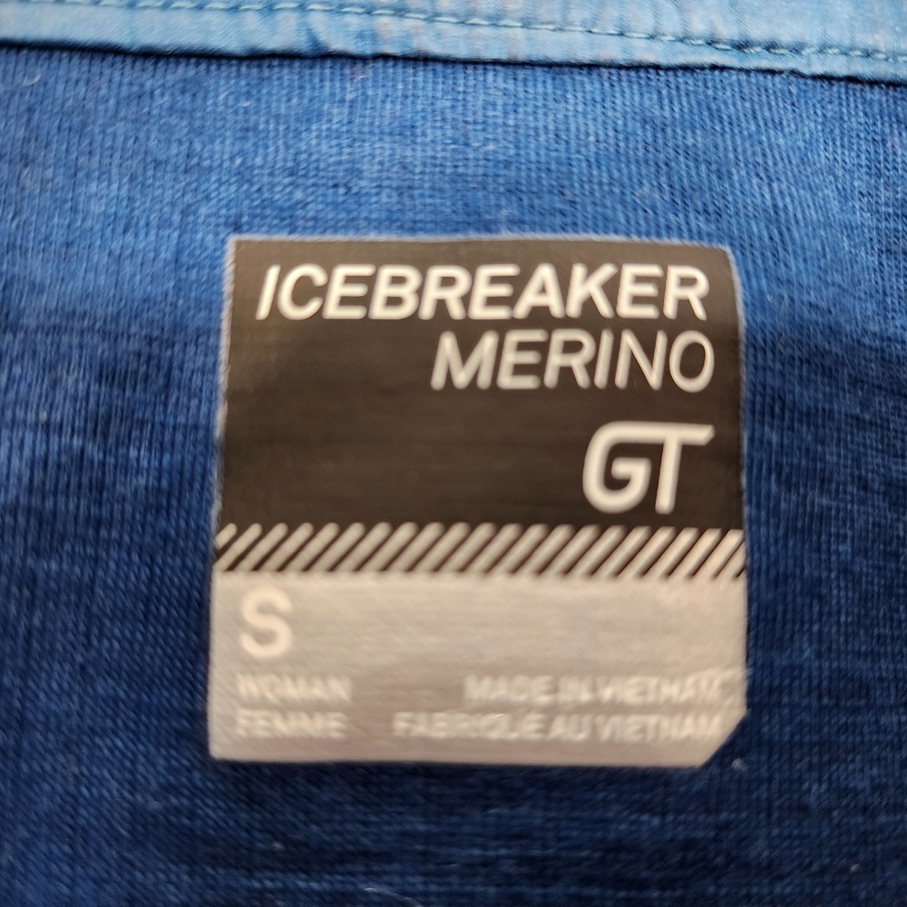Icebreaker Merino GT Quilted Hybrid Jacket Women S Blue Thumbhole Full Zip - Picture 7 of 10